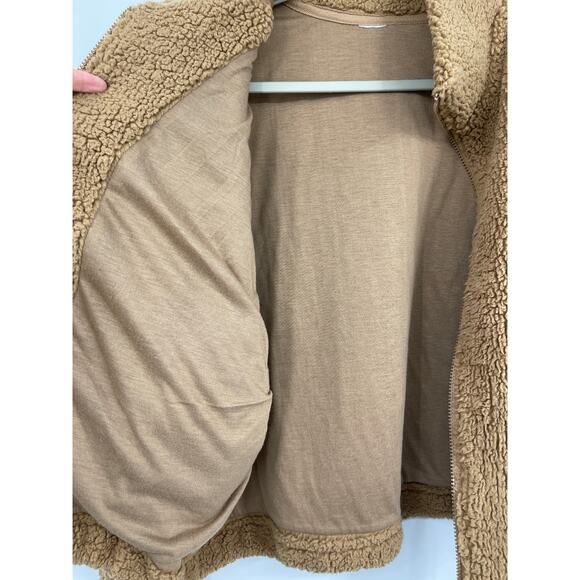 No Boundaries Juniors Brown Full Zipper Sherpa Jacket Size XL - Picture 7 of 10